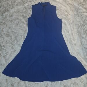 Black Halo Royal Blue Jackie O Style Ruffle Neck Sheath Dress 16